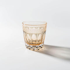 Edo Kiriko Amber Sakura Cut Glass – Handcrafted 320ml Drinkware