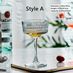 Patterned Martini Cocktail Glasses sets of two
