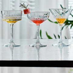 Patterned Martini Cocktail Glasses sets of two
