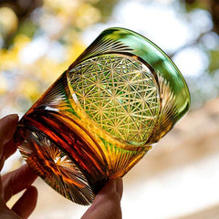 ClayWhispers Handcrafted Crane Feather Whisky Glass With Wooden Box