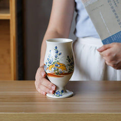 Japanese Tamikazu Hayashi Hand-painted Animal Theme Ceramic Tall Cup Gift Sets