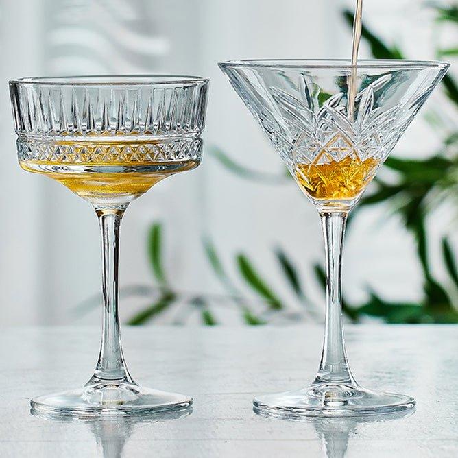 Patterned Martini Cocktail Glasses sets of two