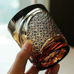 ClayWhispers Handcrafted Crane Feather Whisky Glass With Wooden Box