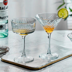 Patterned Martini Cocktail Glasses sets of two