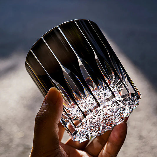 Edo Kiriko “Black Comet” Hand-Cut Whiskey Glass
