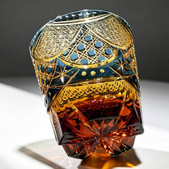 Edo Kiriko Golden Nightfall Hand-Cut Whisky Glass