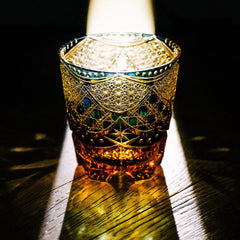 Edo Kiriko Golden Nightfall Hand-Cut Whisky Glass